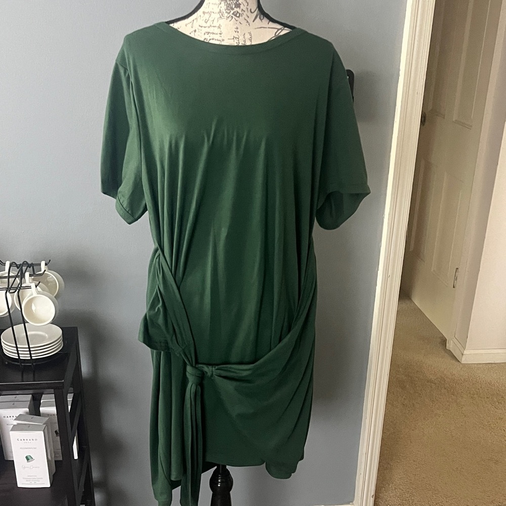 NWOT SHEIN Green Draped Dress XL